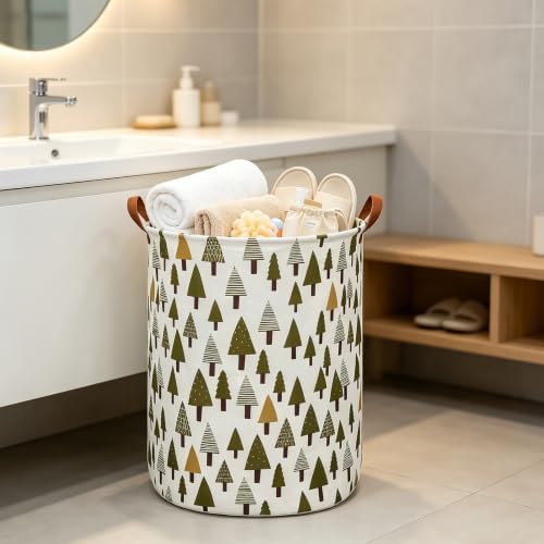 Foldable Waterproof Round Fabric Laundry Basket Home - Image 5