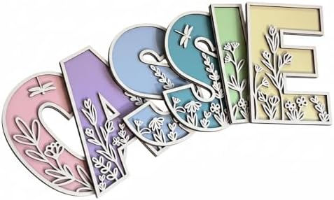 Name Sign For Nursery, Boho Nursery Sign, Family Name Signs, 3D Wall Art for by MONTOJOY-WoodenToys
