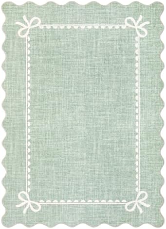 GarveeHome Scalloped Bow Rug 9x12 Washable Rugs - Image 4