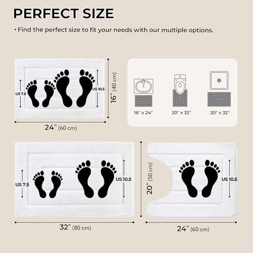 GRANNY SAYS White Bathroom Rugs Set 3 Piece, Soft Microfiber Bath Mats - Image 2