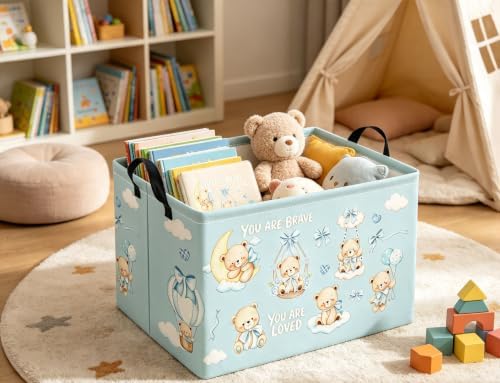 Rectangular Kids Storage Basket Baby Gift Basket Cute Toy Storage Bin Organizer - Image 3