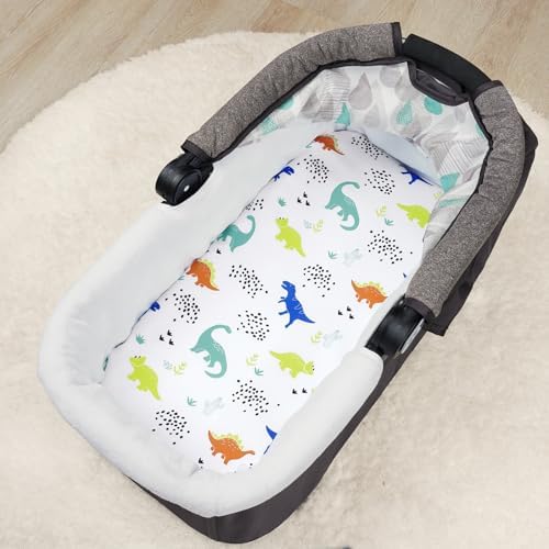 PHF 3 Pack Soft Bassinet Sheets, Dinosaur Breathable Comfy Cradle Sheets - Image 6