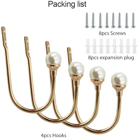 COCIVIVRE 4 Pack Curtain Holdbacks Wall Mounted Curtain Tiebacks Hooks Plastic - Image 6