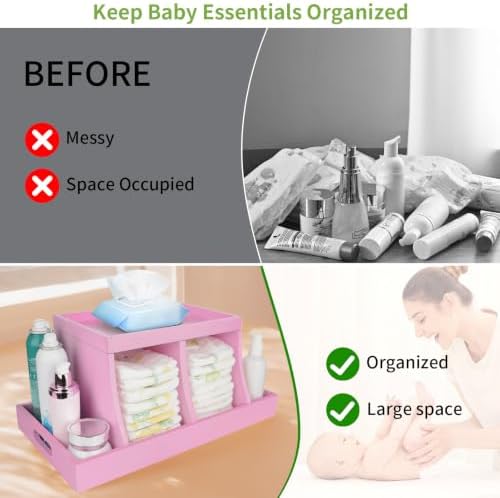 Diaper Caddy Organizer, Changing Table Organizer, Wooden Diaper Organizer - Image 4