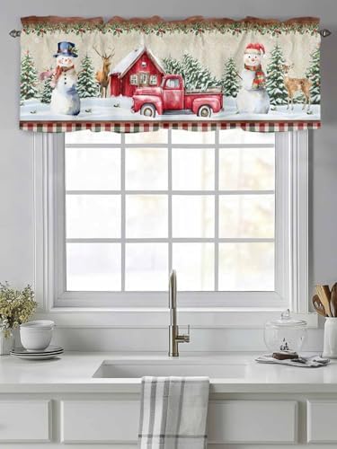 Vandarllin Christmas Farmhouse Kitchen Curtains Valances - Image 2