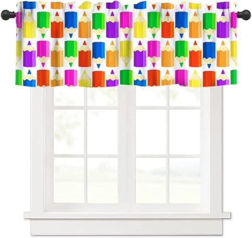 Colourful Crayon Valance Curtain by AAVEUP