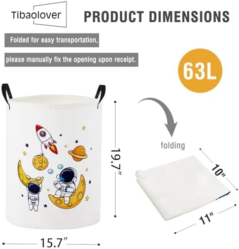 Baby Laundry Basket Baby Nursery Hamper Kids Laundry Basket Toy Storage Bin - Image 6