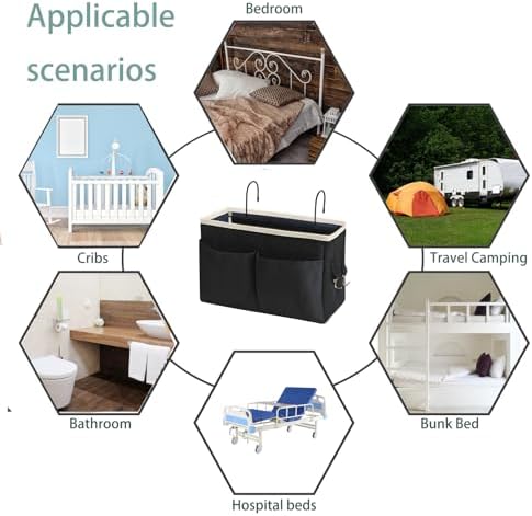 Bedside Caddy Bedside Hanging Storage Basket Multi-Function Organizer Caddy - Image 4