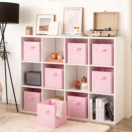GRANNY SAYS Pink Cube Storage Bins, 11 Inch Storage Cube Organizer - Image 2