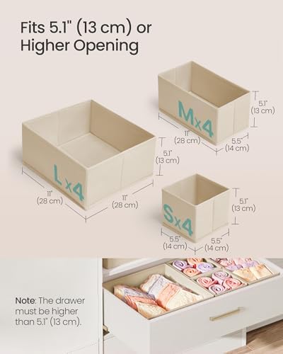 SONGMICS Drawer Organizers, Foldable Fabric Storage Boxes - Image 4