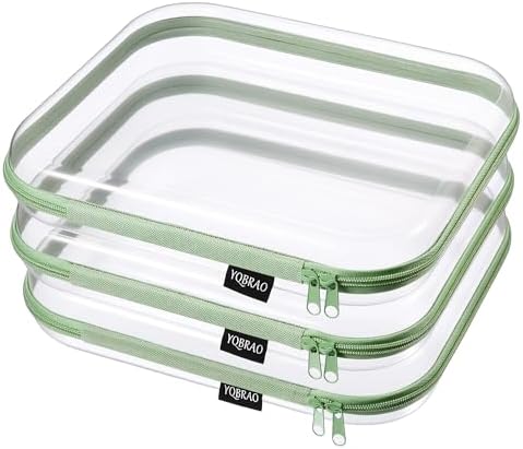 YQBRAO Clear Hard Shell Zipper Cases, 3 Large Travel Organizers by Unknown