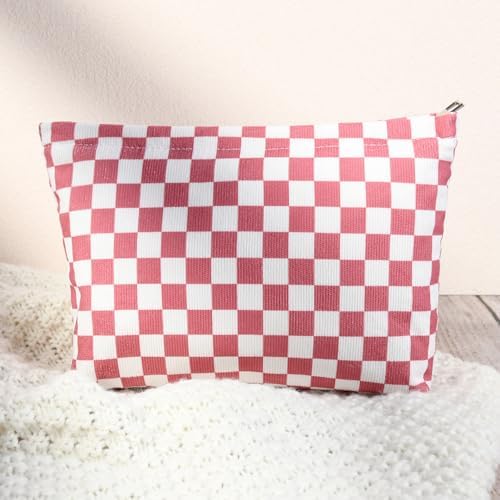 SOIDRAM 2 Pcs Checkered Makeup Bag Large Cosmetic Bag Toiletry Bag Makeup Pouch - Image 5