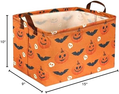 Rectangular Halloween Baskets, Pumpkin Basket - Image 7
