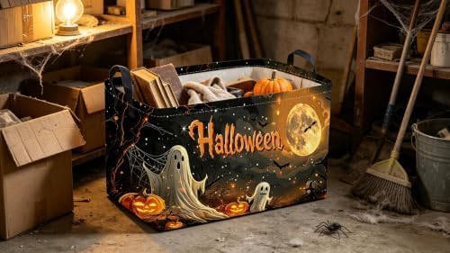 Sanjiaofeng Rectangular Halloween Ghost Storage Basket, Trick or Treat - Image 4