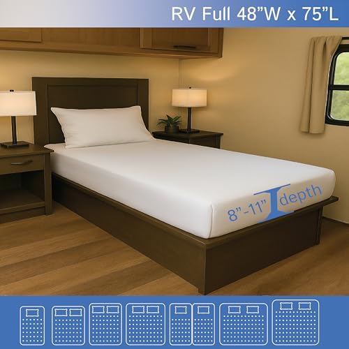 RV Short Full Mattress Protector Fits 8"-11" Depth - Image 2