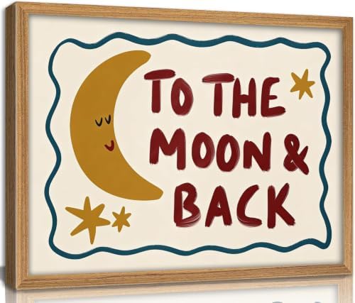 Framed To The Moon and Back Nursery Wall Art Cute Moon and Stars Wall Decor by Unknown