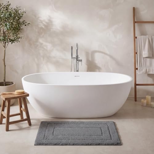 GRANNY SAYS Dark Grey Bathroom Rug 16" x 24", Non-Slip Microfiber Bath Mat - Image 2