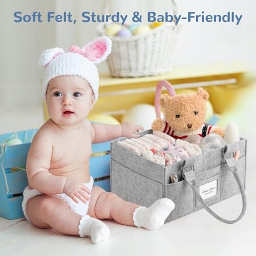 Baby Diaper Caddy Organizer, Collapsible Nursery Storage Basket - Image 5