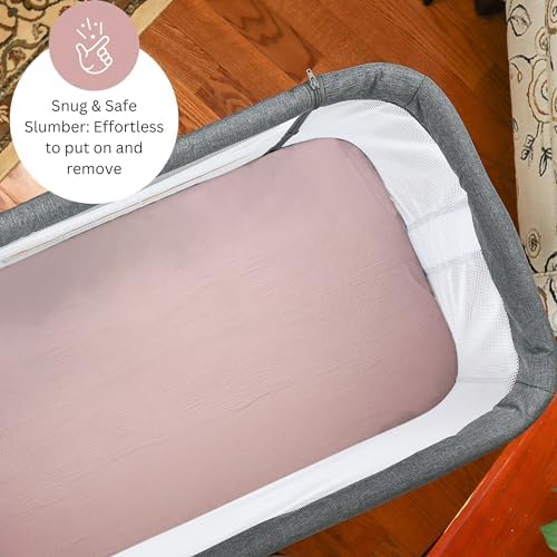 Muslin Bassinet Sheets for Angelbliss, Wayfong Baby Bassinet Bedside Sleeper by - Image 4