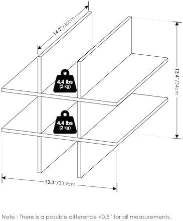 Furinno Cubicle 9-Compartment Cube Insert, Cube Organizer, Dark Oak - Image 4