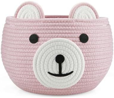 PandaEar Cotton Rope Baby Basket, Baby Gift Basket Nursery Laundry Organizer by PandaEar