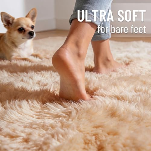 OLANLY 2x2 Machine Washable Small Rug, Soft Fluffy Shaggy Throw Rug - Image 4