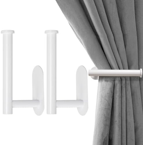 MaxMona Adhesive Curtain Holdbacks, No Drill Tie Backs, 2 Pack by ForaBetterLiving