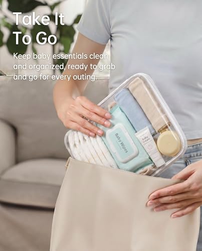 6 Pack Clear Hard Shell Zipper Case, Water-Resistant Travel Toiletry Bag - Image 5