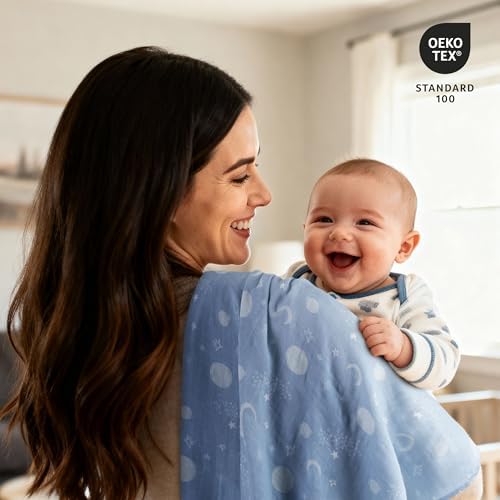 GLLQUEN BABY Muslin Swaddle Blankets 2Pk Receiving Blanket Large 35" x 40" - Image 2