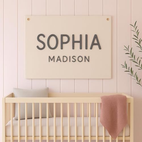 Personalized Baby Name Sign for Nursery Decor, Canvas Name Flag - Image 4