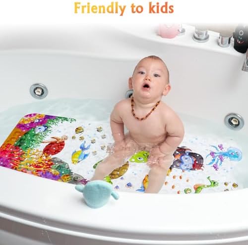 Secopad Bathtub Mat Non Slip, Cartoon Bath Tub Mat - Image 2