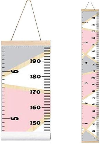 Kids Growth Chart, Wood Frame Fabric Canvas Height Measurement Ruler from Baby by MinoMia