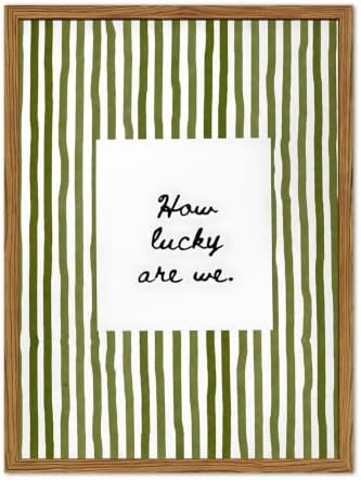 Framed How Lucky Are We Wall Art, Trendy Inspirational Quote Paintings Canvas by Unknown