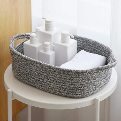 Woven Cotton Rope Storage Basket, Cube Changing Table Organizer - Image 2