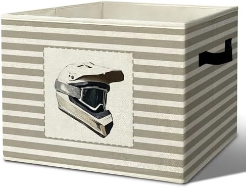 Rustic Dirt Bike Helmet Storage Bins Boxes Handles by Unknown