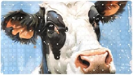 Bathtub Mat Non Slip 26.8x15.1In, Cow and Spot of Milk Bath Mat by Anna+Cowper