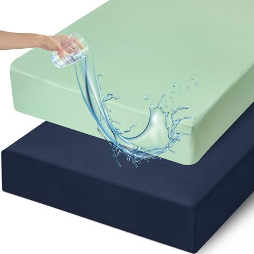david's kids Waterproof Crib Sheets Fitted 2 Pack, Ultra Soft Breathable Crib by davidskids