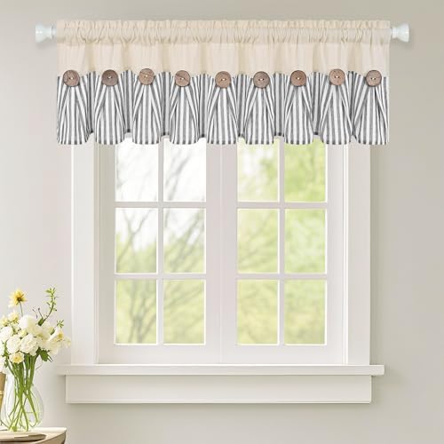 ASPMIZ Farmhouse Valances for Windows, 60x14 Inches, 1 Panel by ASPMIZ