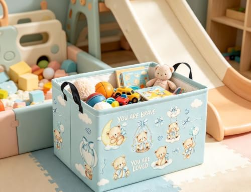 Rectangular Kids Storage Basket Baby Gift Basket Cute Toy Storage Bin Organizer - Image 4