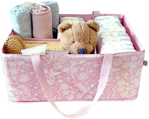 Tiny Twinkle Diaper Caddy Organizer – Foldable Baby Storage Basket by TinyTwinkle