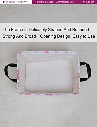 Rectangular Pink heart Storage Basket - Image 5