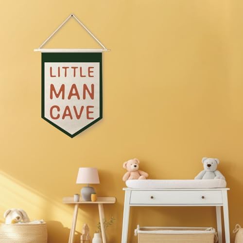 Qpenm Little Man Cave Hanging Wall Canvas Banner, Kids Room Hanging Pennant - Image 5