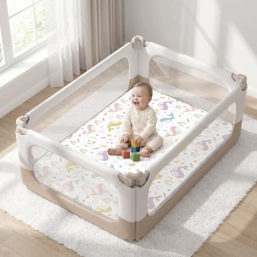 Pack N Play Sheets Fitted, Mini Crib Sheets, Breathable Soft Unisex Playard - Image 2