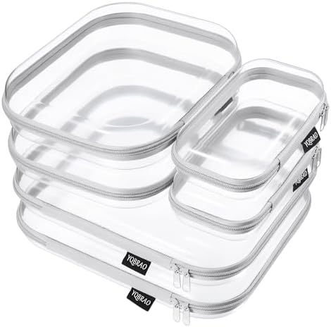 YQBRAO Clear Hard Shell Zipper Cases, 6 Multi-Size Organizers by Unknown