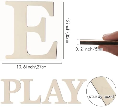 Wooden Letters 12 Inch Large Paintable Wood Letters E - Image 2