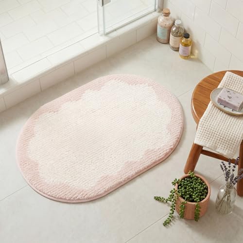 GRANNY SAYS Pink Oval Bathroom Rug, Cute Bath Mat - Image 6