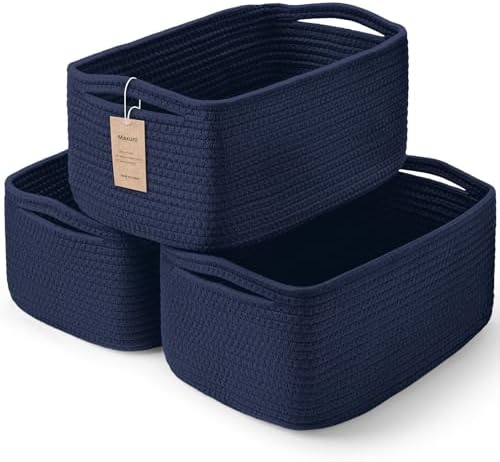 3 Pack Small Storage Baskets for Organizing, 11.8×7.8×5.1" by MaxuniTechLife