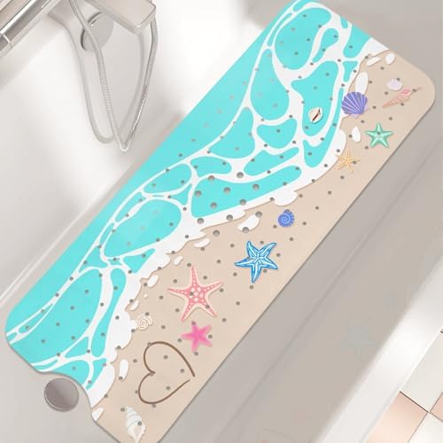 Non Slip Bathtub Mat, Extra Long Ocean Bath Mat - Image 2