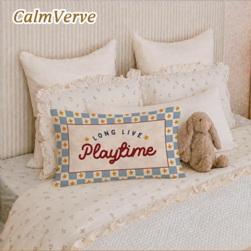 Playroom Decor Long Live Playtime 12x20 Pillow Cover, Playtime Checkered - Image 6