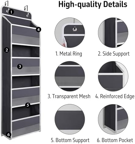 Giraffe Creation Compact Gray Over Door Organizer - Image 4